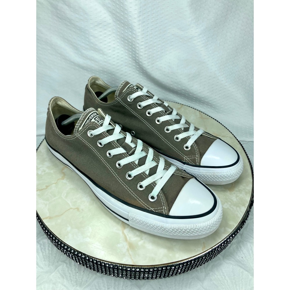 Converse Low top Skate Shoes Men 12 Charcoal Brown Canvas Comfort Retro Sneakers